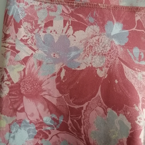 Anthropologie Daily Practice Allie Leggings Pink Floral 7/8 Ankle Tie Medium - Picture 7 of 16